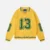High Quality  Long Sleeve Jacquard Varsity Pullover Sweater Contrast Color Ribbed Hem Knitted V-neck Polo Sweater