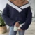 Ladies Winter Sweaters Knitted Outfits with Long Sleeves V-Neck Casual Style Pullover Top for Women