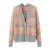 Women Wool V-Neck Cardigan Striped ,Color-Blocked Coat Versatile Winter Knitwear Jacquard Technics Casual