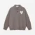 Men’s Loose Long Sleeve Knitted Sweater with Heart Shape Jacquard Lapel for POLO Shirt Decorated with Pattern for