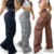 Black Fashion Multi Pockets Casual Cargo Pants For Ladies