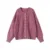 Wool Blend Sweater, Solid Color Round Neck, Long Sleeve Single-Breasted Knitted Top for Autumn