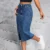 New Womens Y2K Mid Skirt With Irregular Waistband Trendy Casual Denim Dress for Summer Cute Style Buttons Pockets Decoration