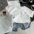 Summer New Children&apos;s Clothing: a Two-piece Set of Solid-color Short-sleeved Jeans and Shorts for Children