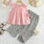Lightweight Polyester Girls&apos; 2-Piece Set – Sleeveless Solid Top & Striped Pants for Summer